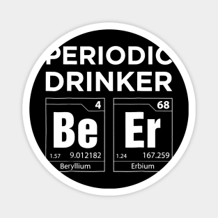 Periodic Table Beer Drinker Nerdy Graphic Magnet